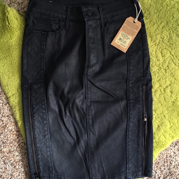 True Religion coated denim pencil skirt size 28 - Picture 3 of 8
